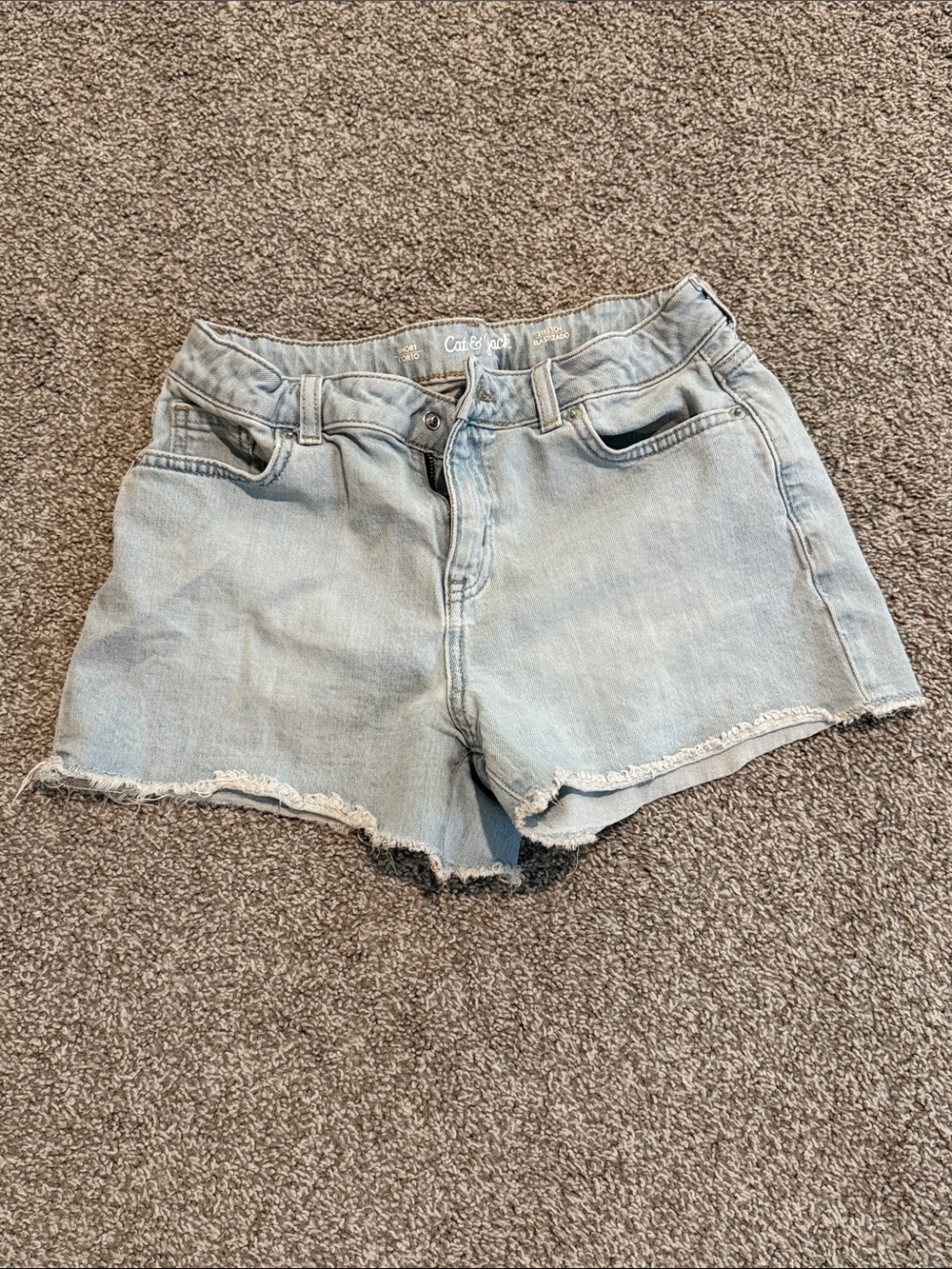 Cat & Jack Pale Blue Frayed Denim Shorts